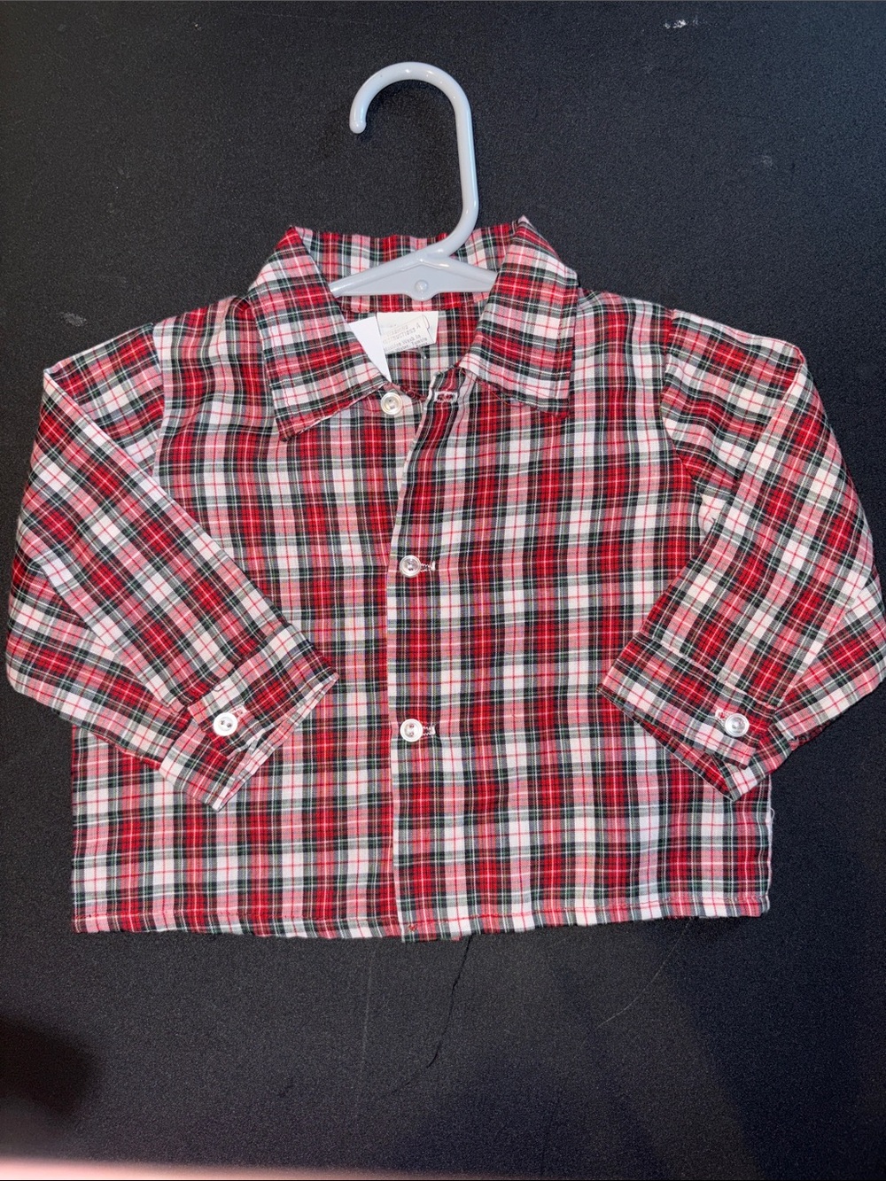 Vintage 79’s Kids Plaid Button-Front Shirt - Red/White/Green box‎ YY